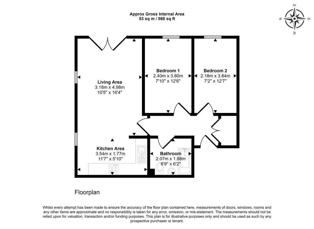 2 bedroom flat for sale - floorplan