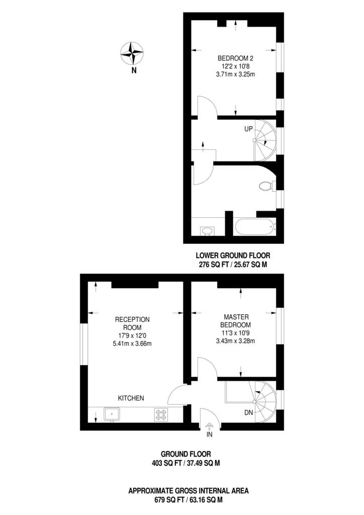 2 bedroom maisonette to rent - floorplan