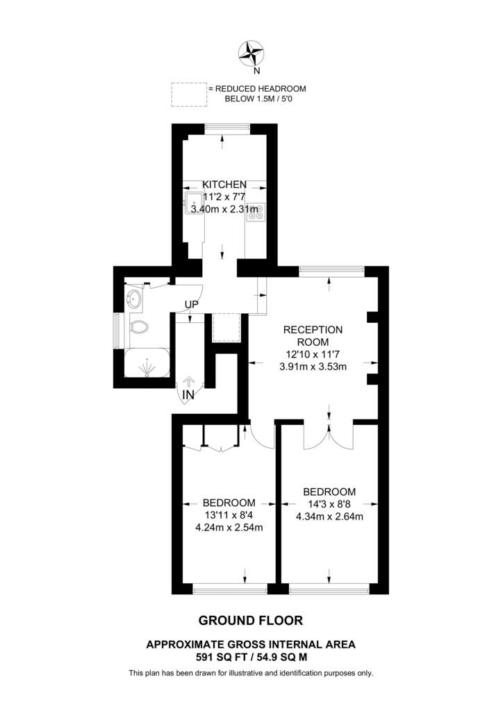 2 bedroom flat to rent - floorplan