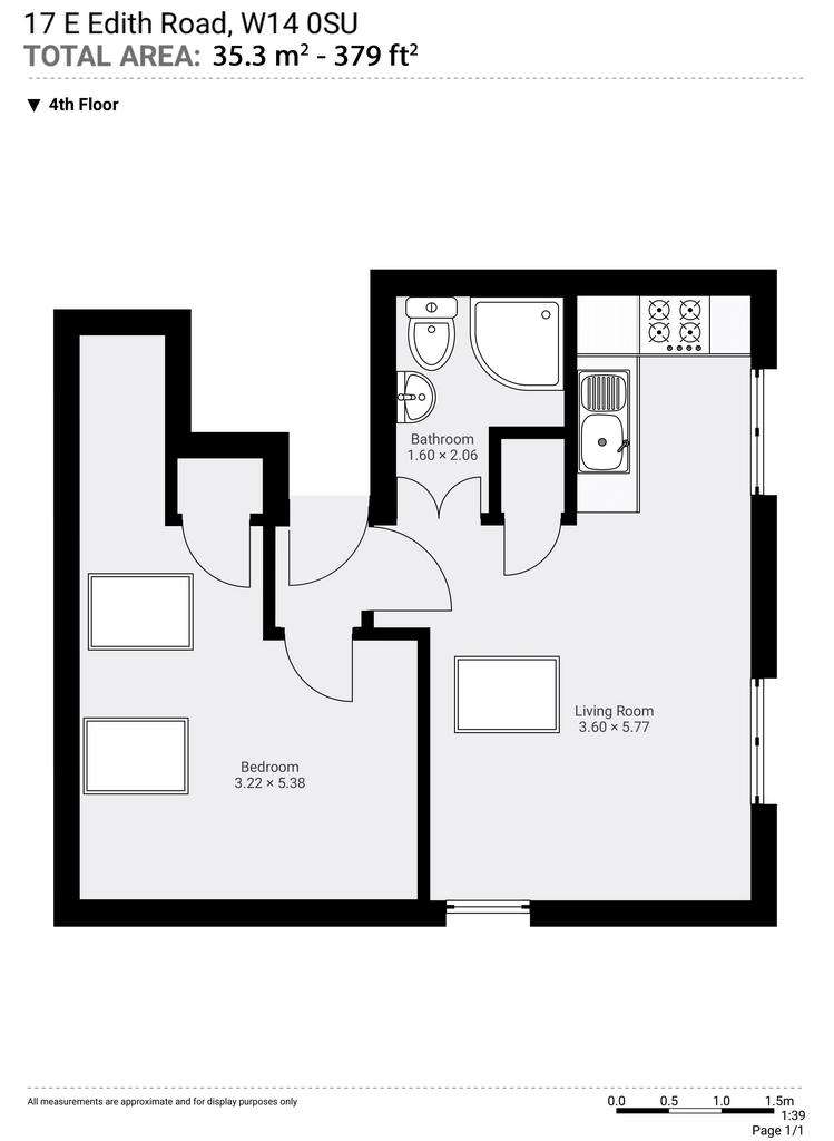 1 bedroom flat to rent - floorplan