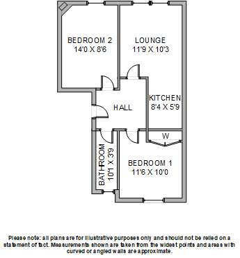 2 bedroom flat to rent - floorplan