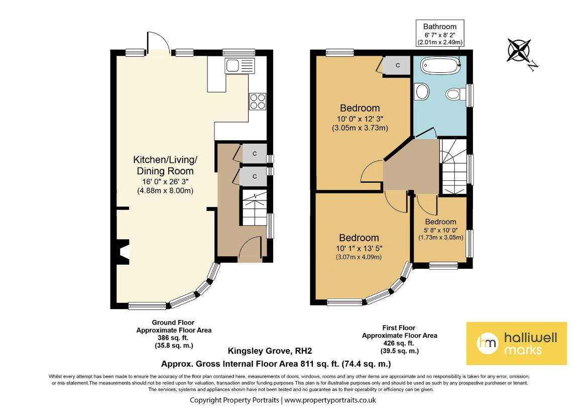 3 bedroom semi-detached house for sale - floorplan