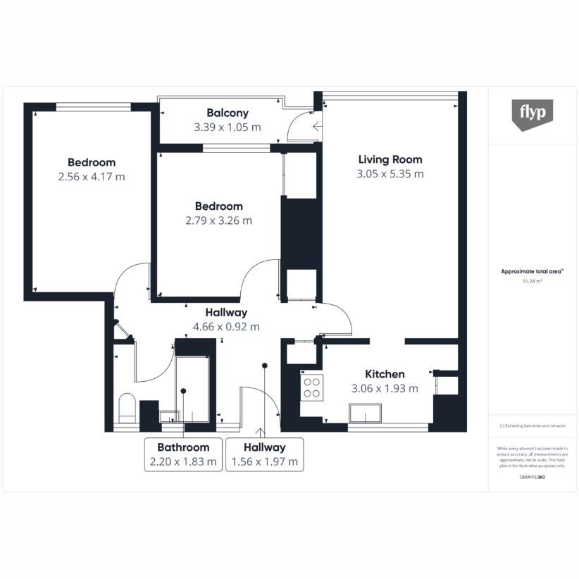 2 bedroom flat for sale - floorplan