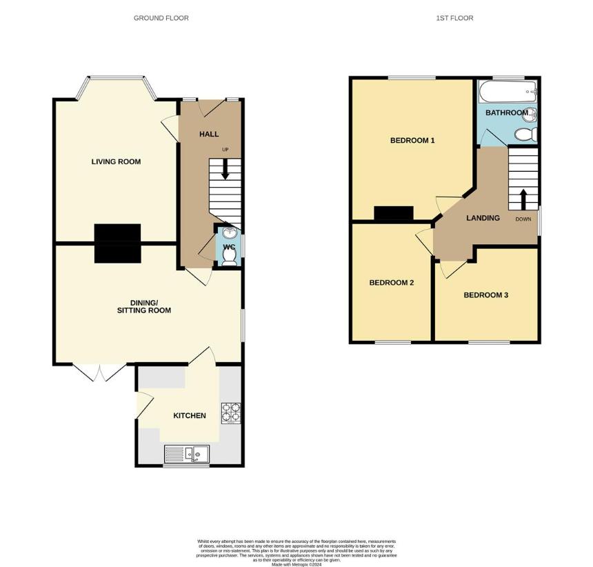 3 bedroom semi-detached house for sale - floorplan