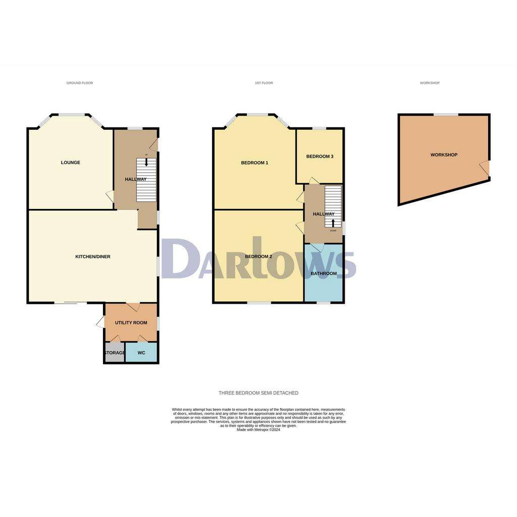 3 bedroom semi-detached house for sale - floorplan