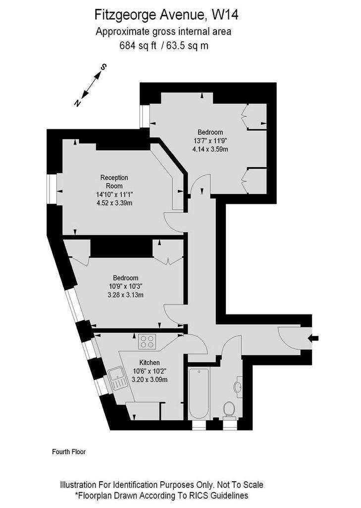 2 bedroom flat to rent - floorplan