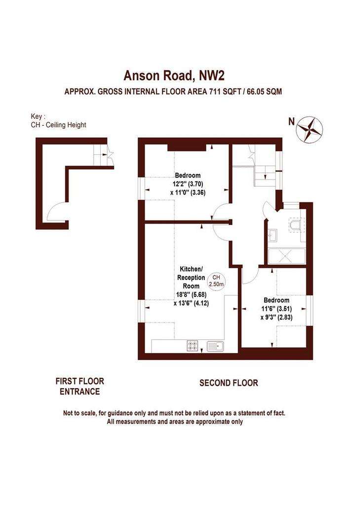 2 bedroom flat to rent - floorplan