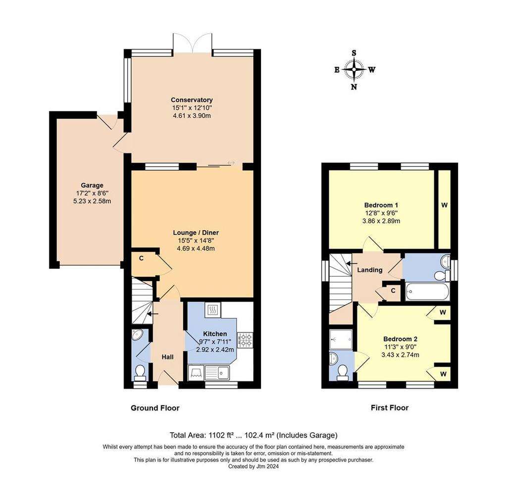 2 bedroom detached house for sale - floorplan