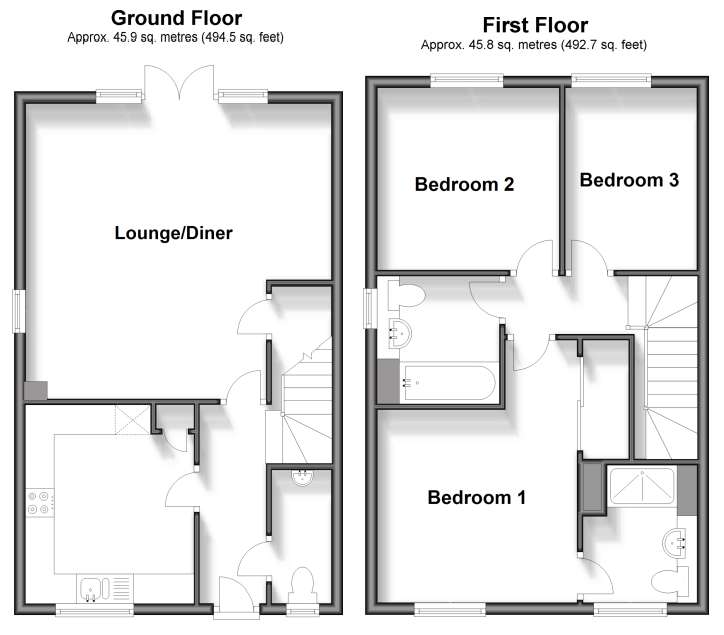 3 bedroom detached house for sale - floorplan