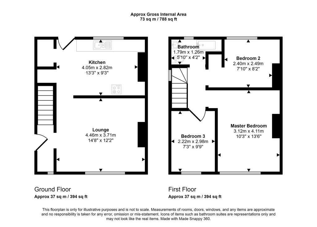 3 bedroom end of terrace house for sale - floorplan