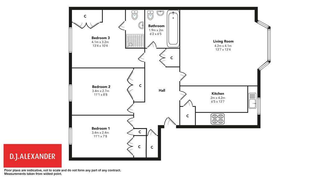 3 bedroom flat for sale - floorplan