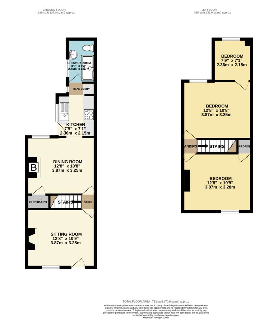 3 bedroom terraced house for sale - floorplan