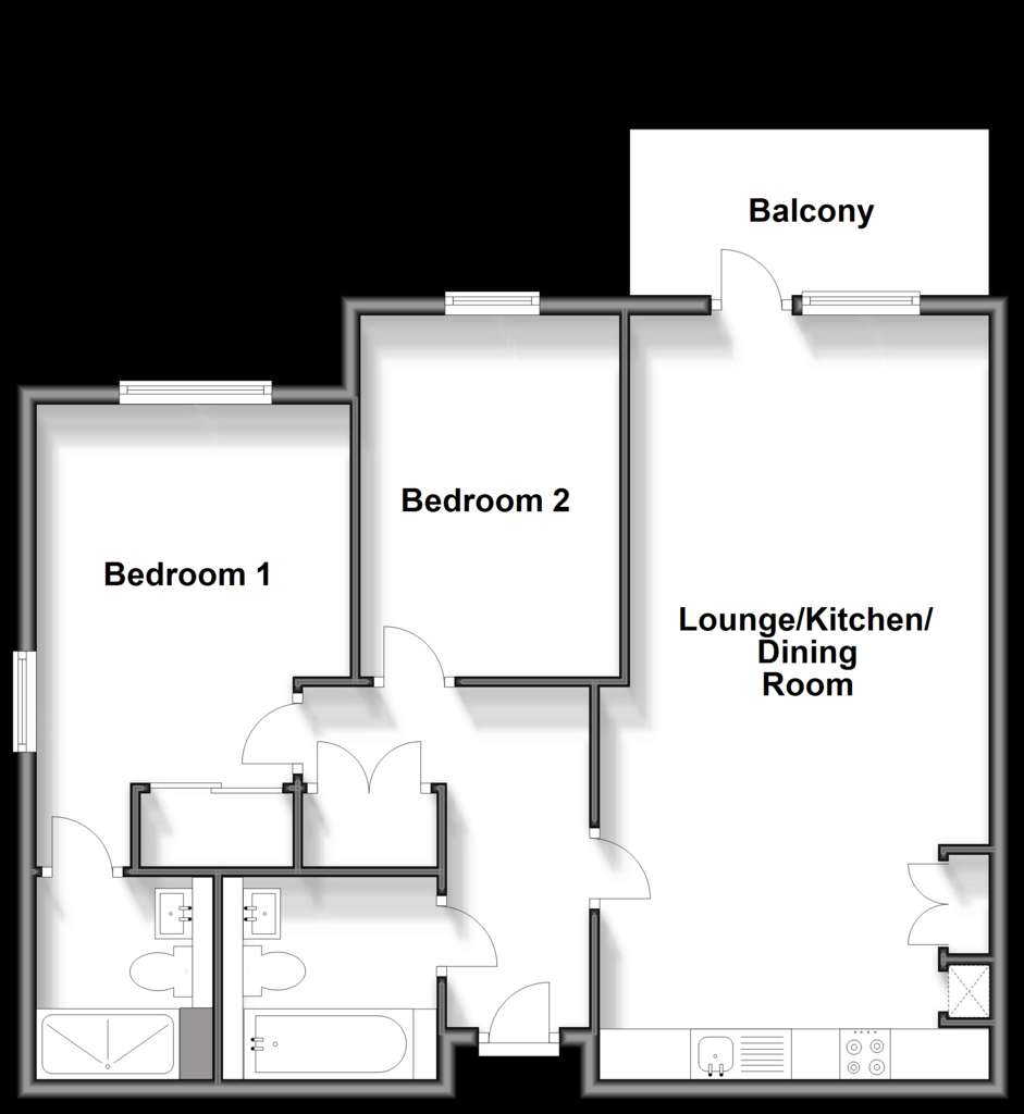 2 bedroom flat for sale - floorplan