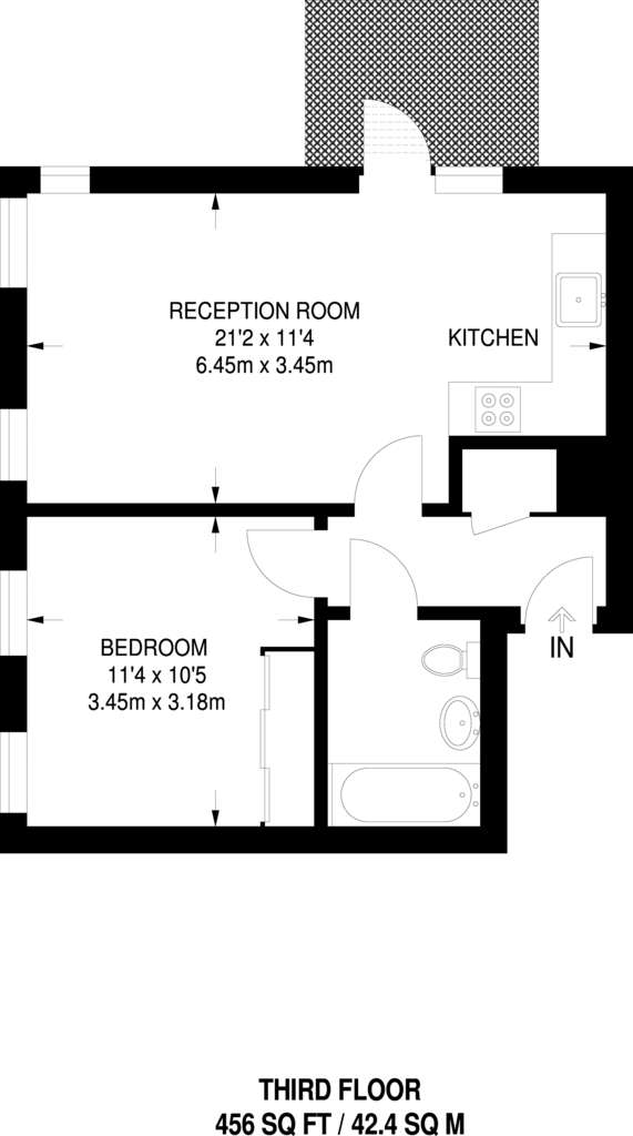 1 bedroom flat to rent - floorplan