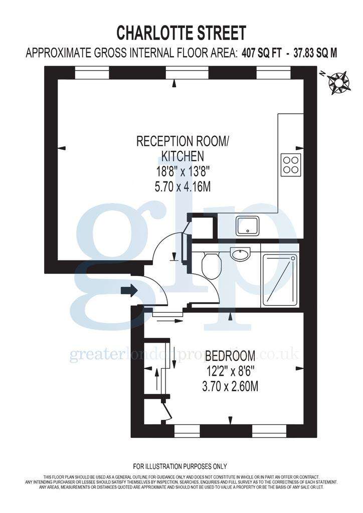 1 bedroom flat to rent - floorplan