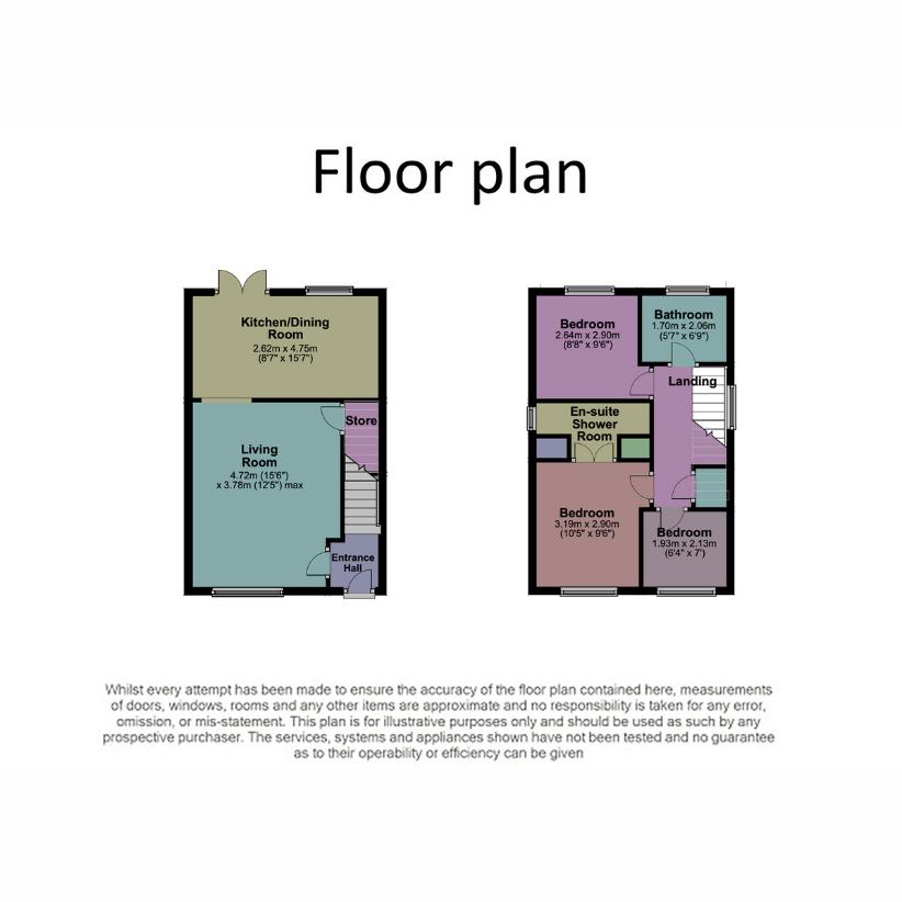 3 bedroom semi-detached house for sale - floorplan