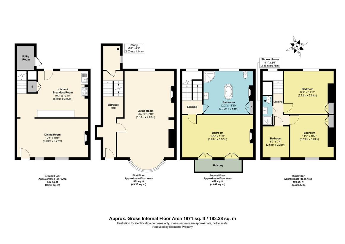 4 bedroom semi-detached house for sale - floorplan