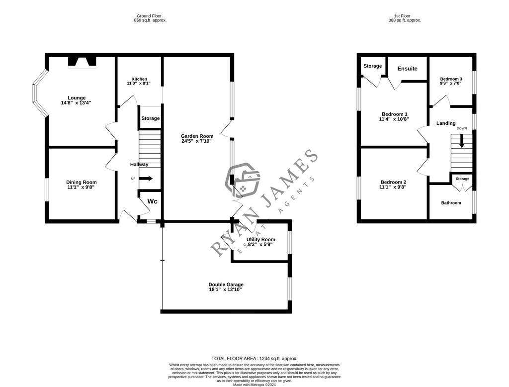 3 bedroom semi-detached house for sale - floorplan