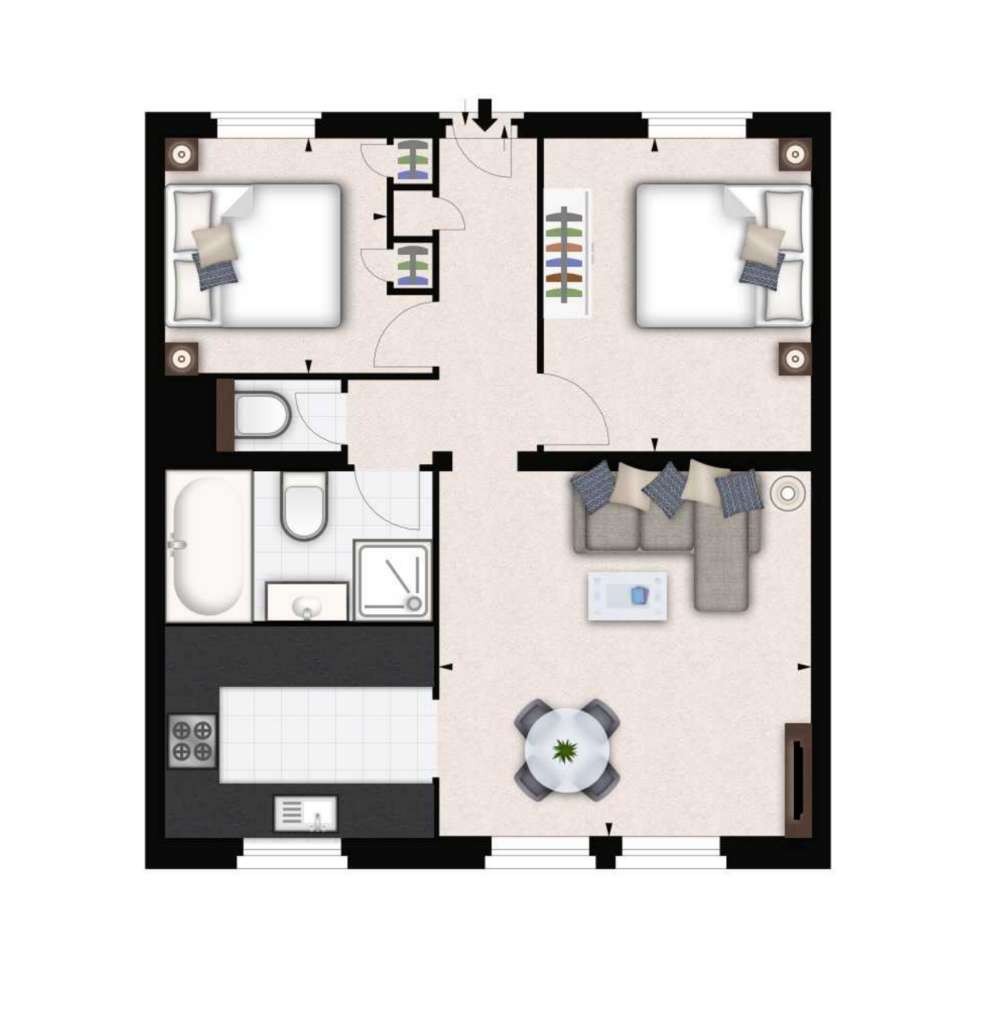 2 bedroom flat to rent - floorplan