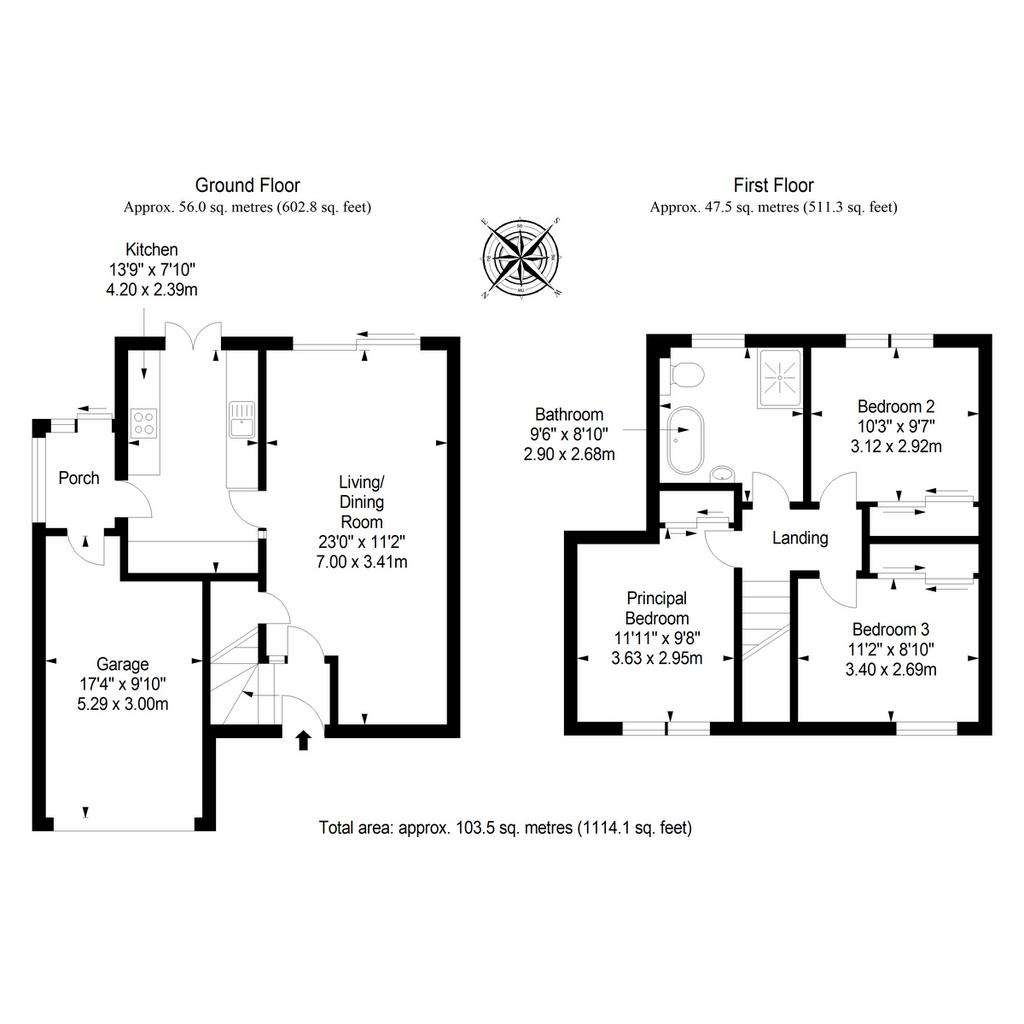 3 bedroom semi-detached house for sale - floorplan