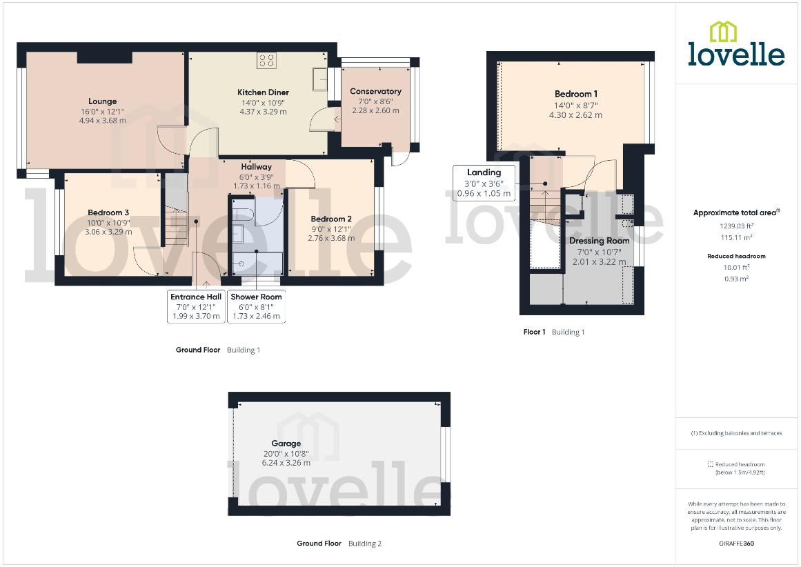 3 bedroom bungalow for sale - floorplan