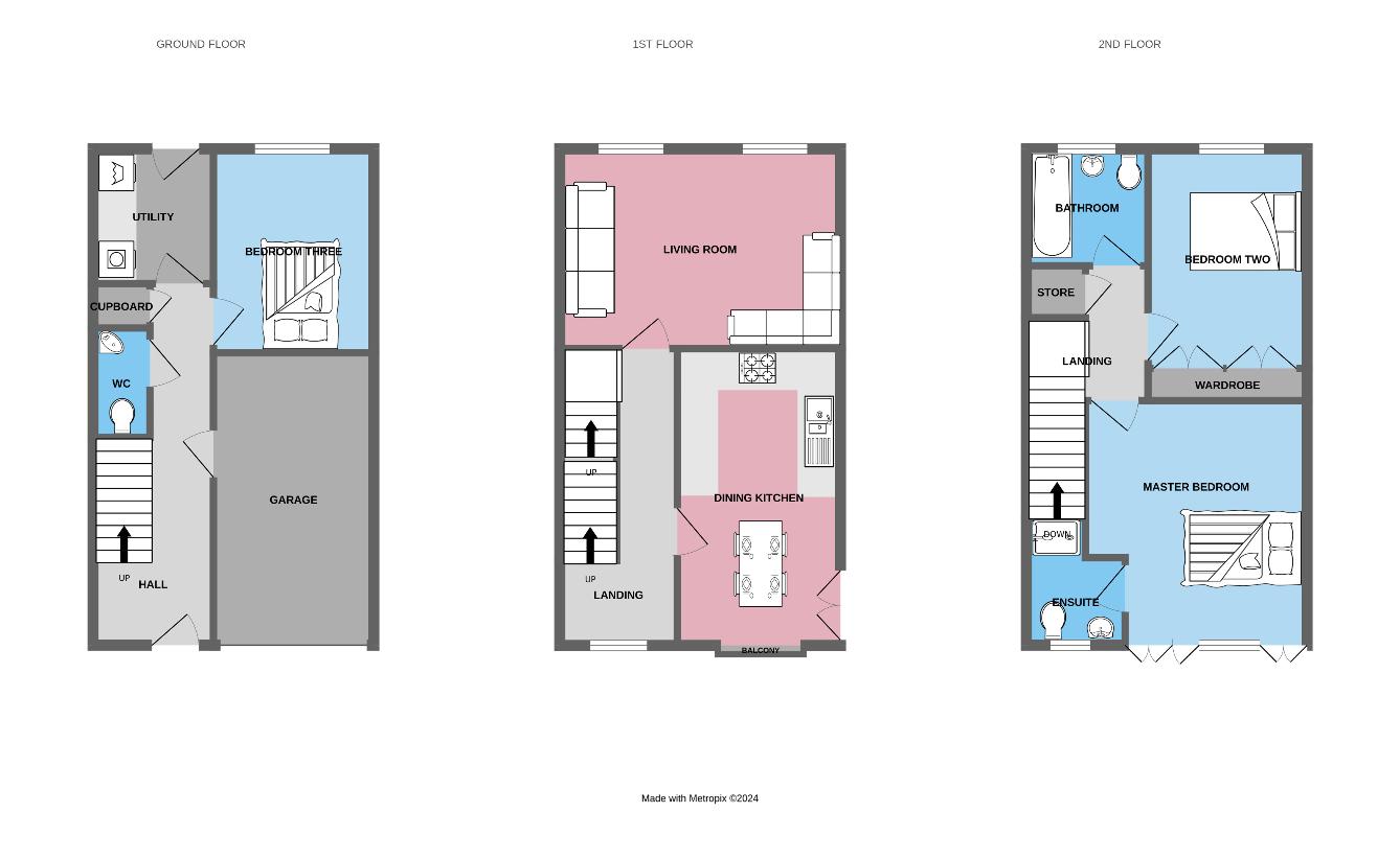 3 bedroom property for sale - floorplan