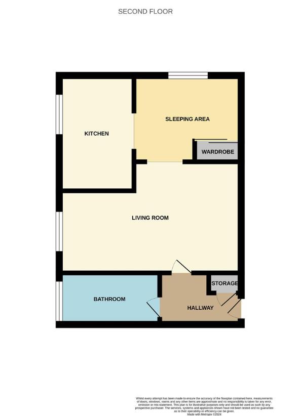 Studio flat for sale - floorplan