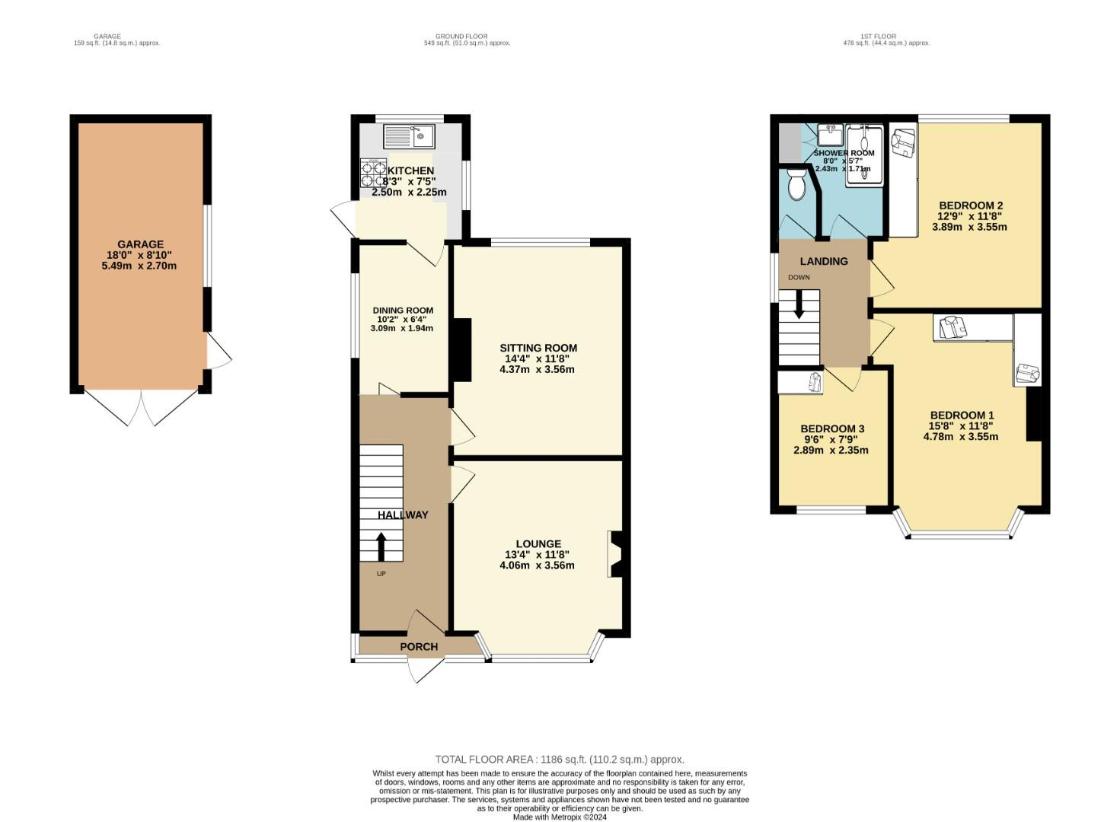 3 bedroom semi-detached house for sale - floorplan