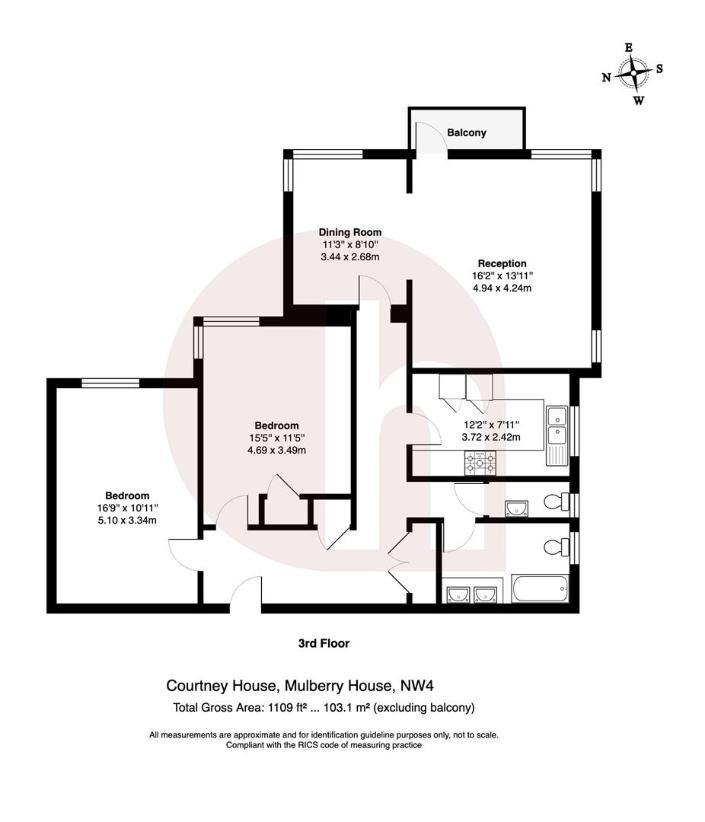 2 bedroom flat for sale - floorplan