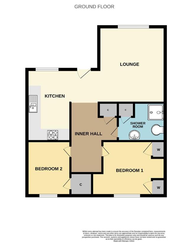 2 bedroom bungalow for sale - floorplan