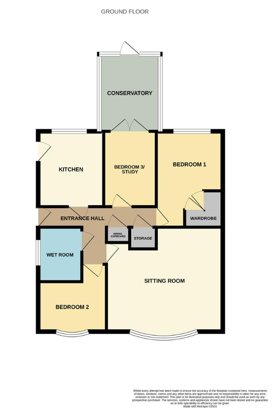 3 bedroom bungalow for sale - floorplan