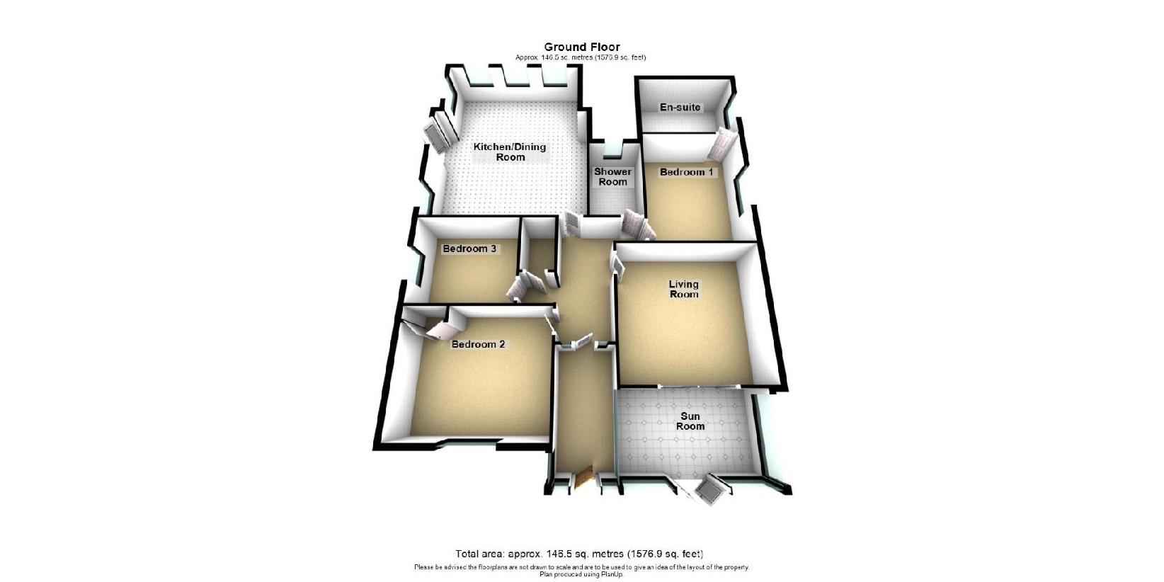 3 bedroom bungalow for sale - floorplan