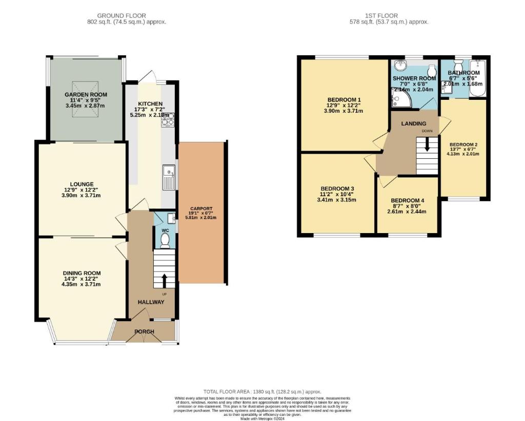 4 bedroom semi-detached house for sale - floorplan