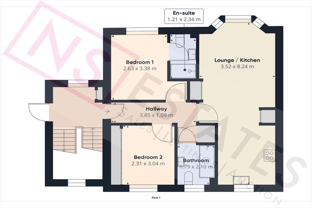 2 bedroom flat for sale - floorplan