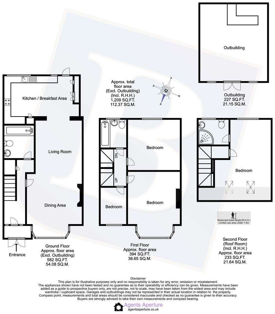 4 bedroom terraced house for sale - floorplan