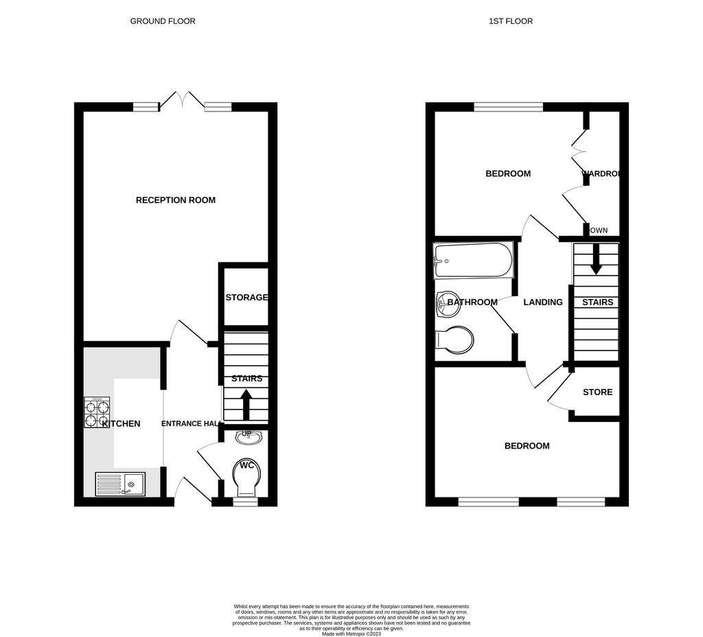 2 bedroom semi-detached house for sale - floorplan