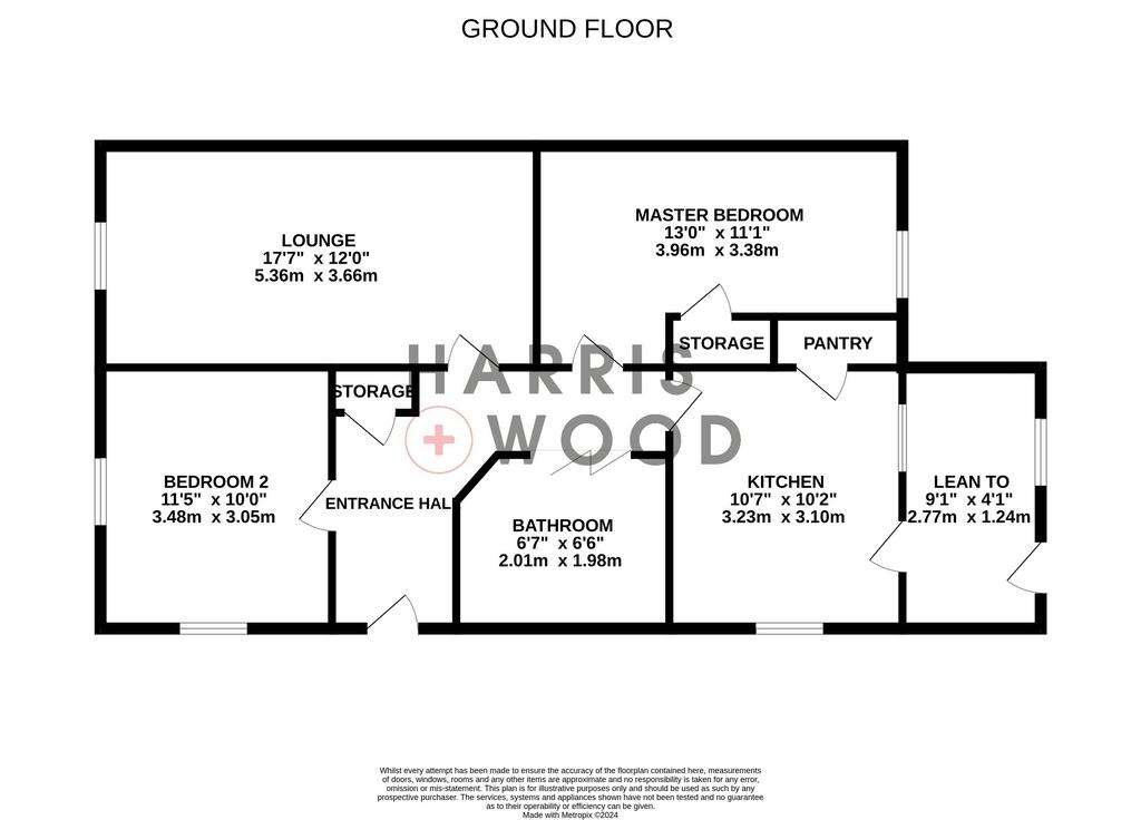 2 bedroom bungalow for sale - floorplan