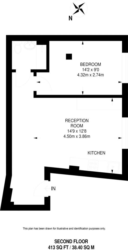 1 bedroom flat to rent - floorplan