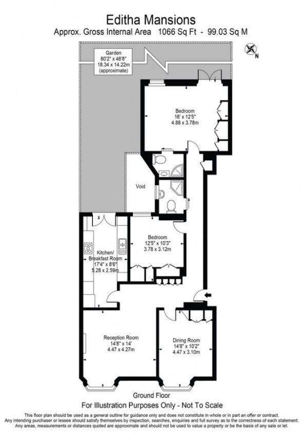 3 bedroom flat to rent - floorplan