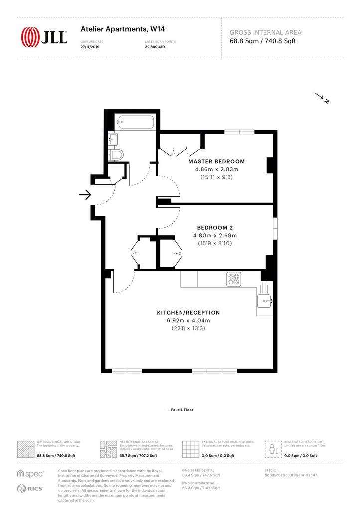 2 bedroom flat to rent - floorplan