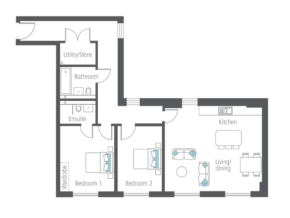 2 bedroom flat for sale - floorplan