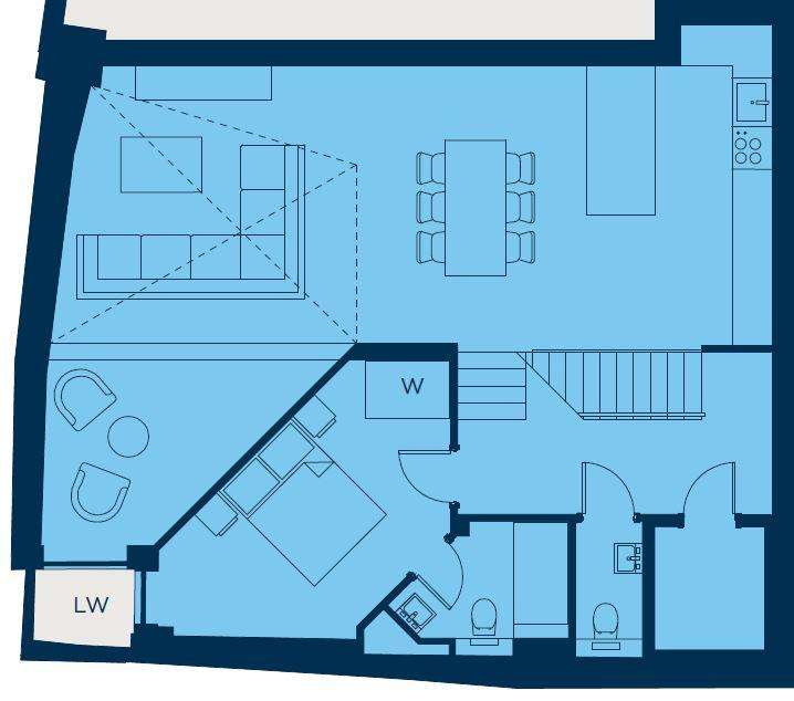 2 bedroom duplex apartment for sale - floorplan