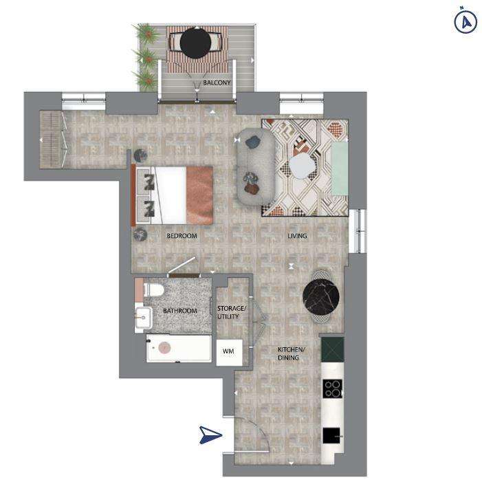 1 bedroom flat for sale - floorplan