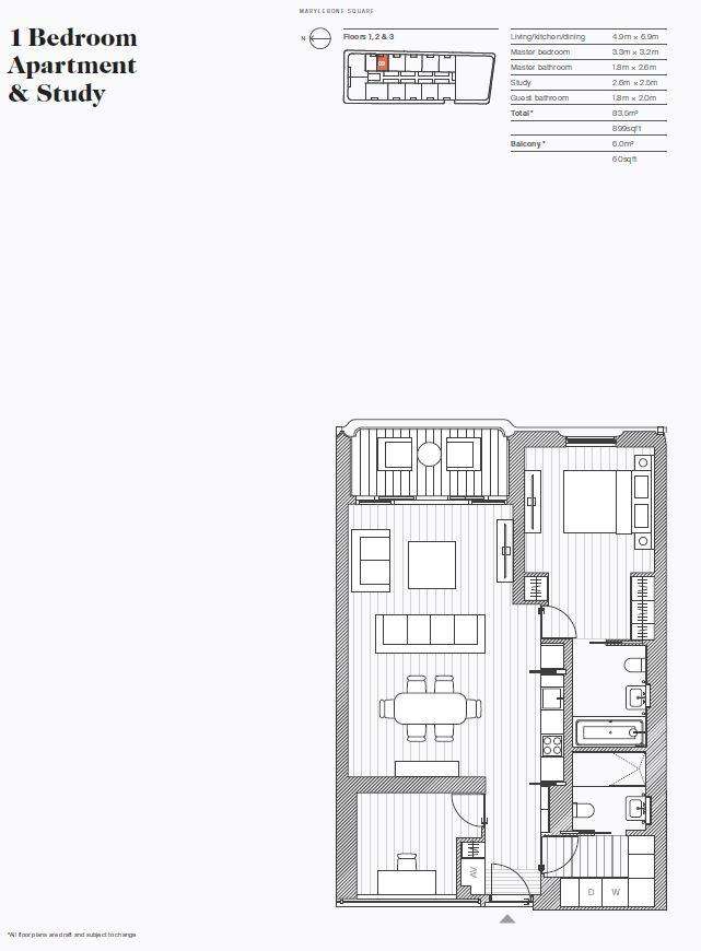 1 bedroom flat for sale - floorplan