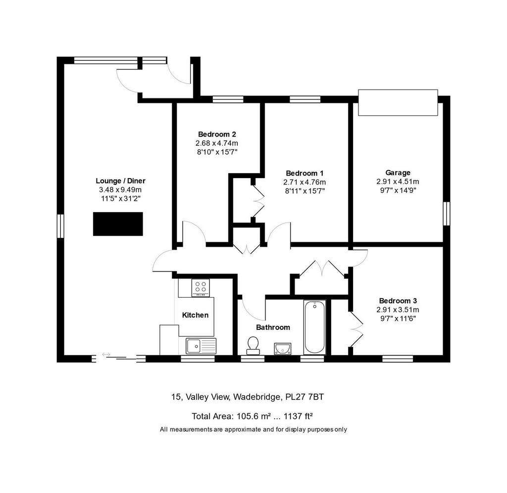 3 bedroom detached bungalow for sale - floorplan