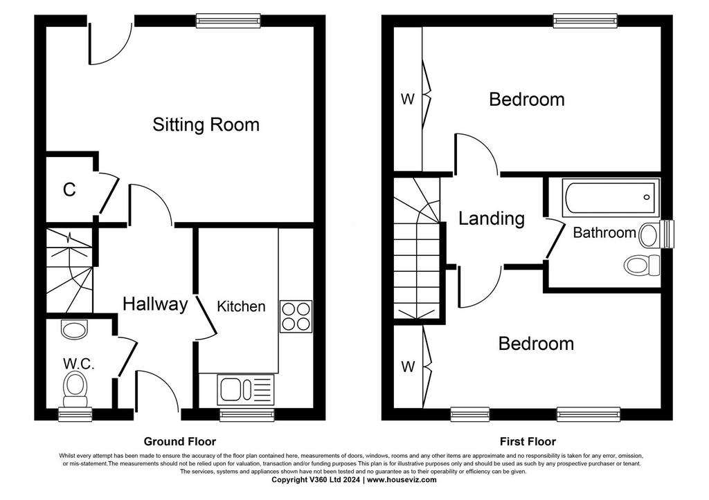 2 bedroom terraced house for sale - floorplan