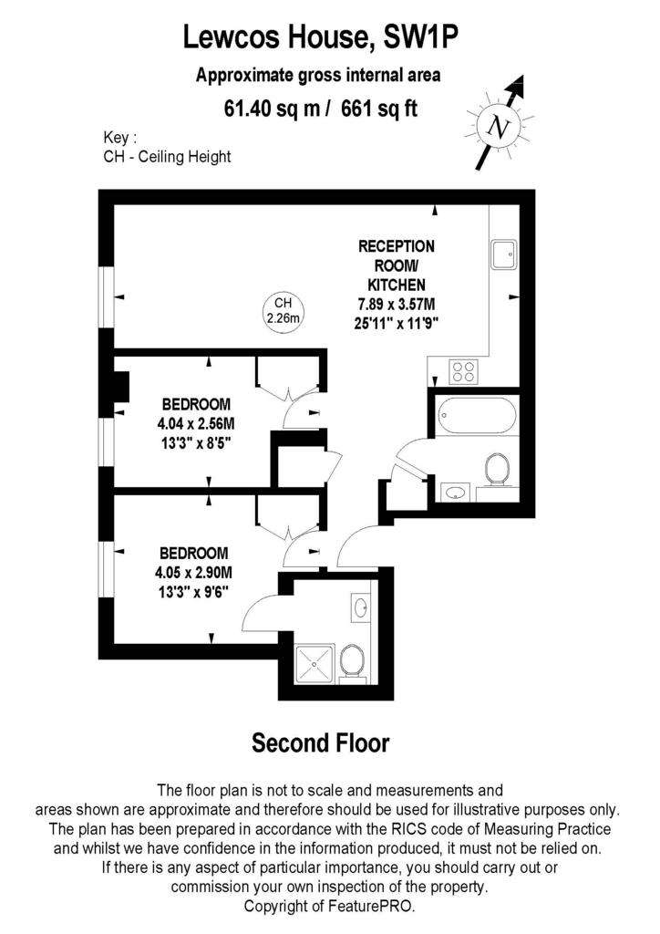 2 bedroom flat to rent - floorplan