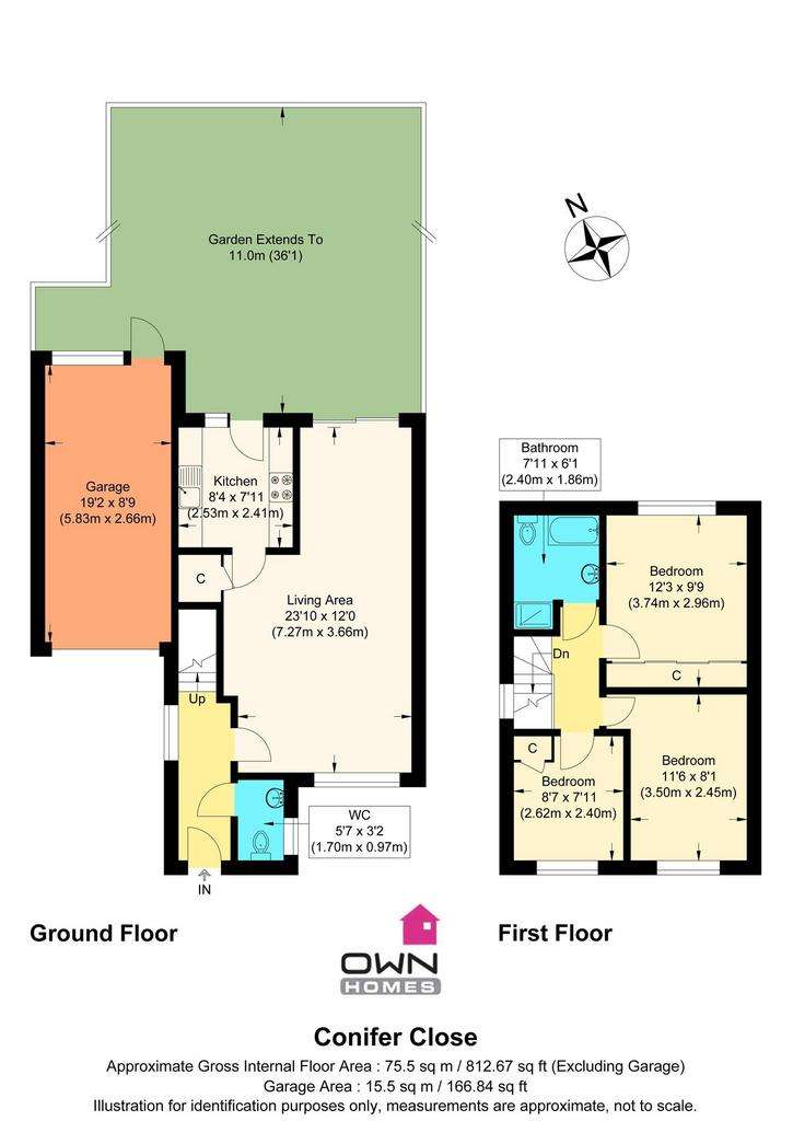 3 bedroom semi-detached house for sale - floorplan