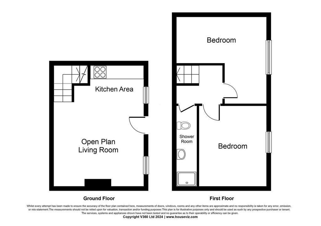 2 bedroom end of terrace house for sale - floorplan