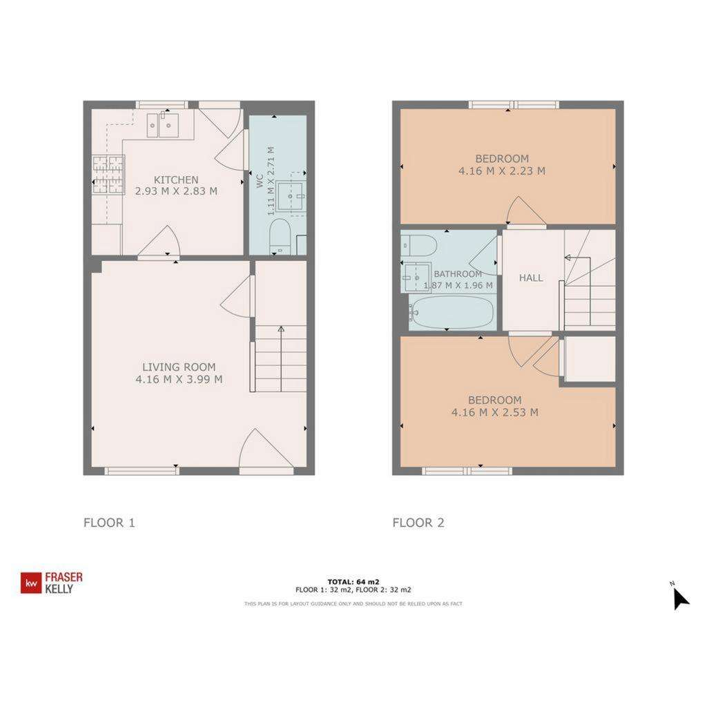 2 bedroom terraced house for sale - floorplan